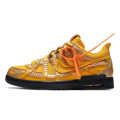 OFF-WHITE x Nike Air Rubber Dunk ‘University Gold’ – 限定版スニーカー、CU6015-700、アイコニックなコラボレーション