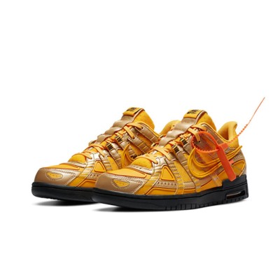 OFF-WHITE x Nike Air Rubber Dunk ‘University Gold’ – 限定版スニーカー、CU6015-700、アイコニックなコラボレーション