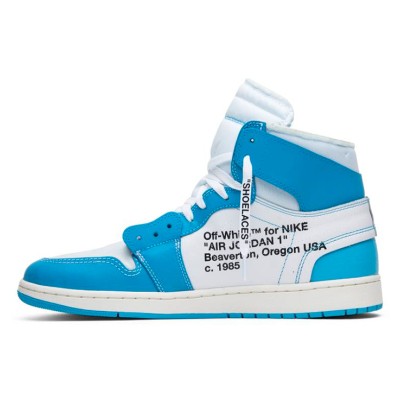 Off-White x Air Jordan 1 レトロ ハイ "UNC" パウダーブルー AQ0818-148 - ヴァージル・アブロー限定コラボレーション