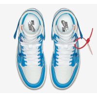 Off-White x Air Jordan 1 レトロ ハイ "UNC" パウダーブルー AQ0818-148 - ヴァージル・アブロー限定コラボレーション