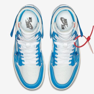 Off-White x Air Jordan 1 レトロ ハイ "UNC" パウダーブルー AQ0818-148 - ヴァージル・アブロー限定コラボレーション