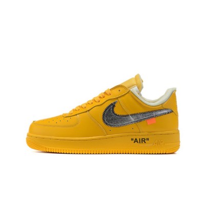 Off-White x ナイキ エア フォース 1 ロー "University Gold" DD1876-700 プレミアムゴールドスニーカー | アイコニックなコラボレーション
