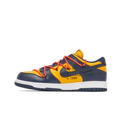 Off-White x Nike Dunk Low 'University Gold' CT0856-700 - ダブルシューレース デコンストラクション コラボスニーカー