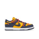 Off-White x Nike Dunk Low 'University Gold' - ダブルシューレース コラボスニーカー Off-White x Nike Dunk Low 'University Gold' CT0856-700 - ゴールドとネイビーのコラボスニーカー