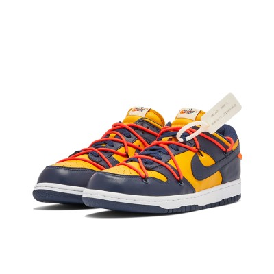 Off-White x Nike Dunk Low 'University Gold' CT0856-700 - ダブルシューレース デコンストラクション コラボスニーカー