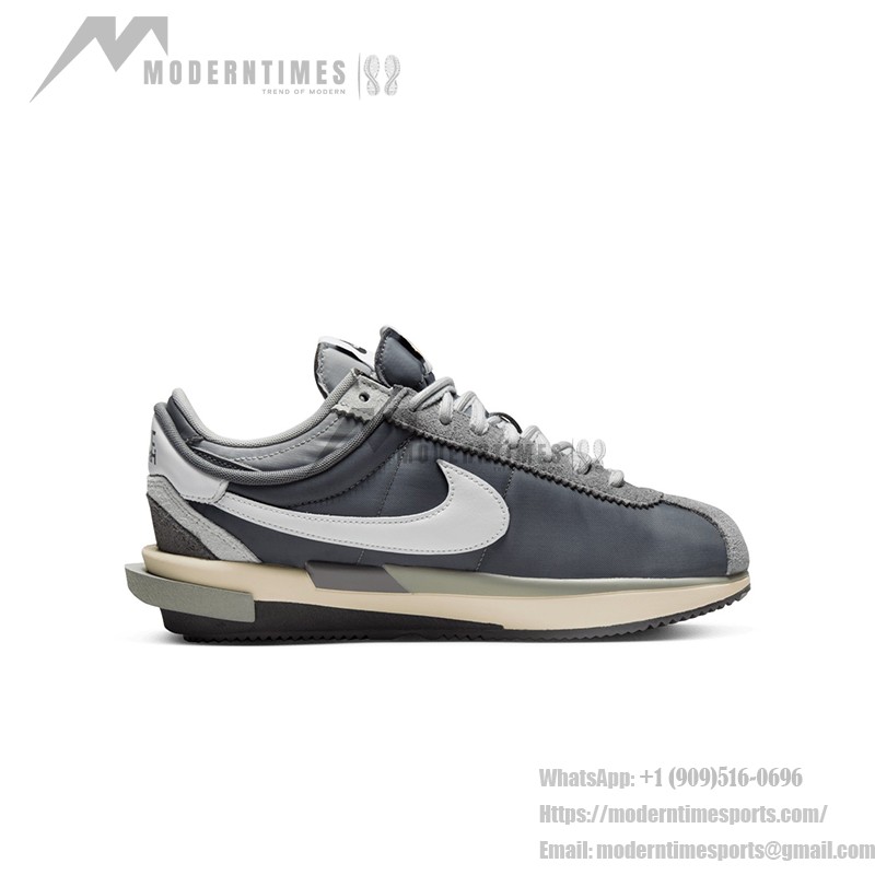 Sacai x Nike Cortez 4.0 Iron Grey - Zoom Air搭載のユニークなグレースニーカー Sacai x Nike Cortez 4.0 Iron Grey DQ0581-001 - レイヤードデザインとZoom Air搭載のモダングレーのスニーカー