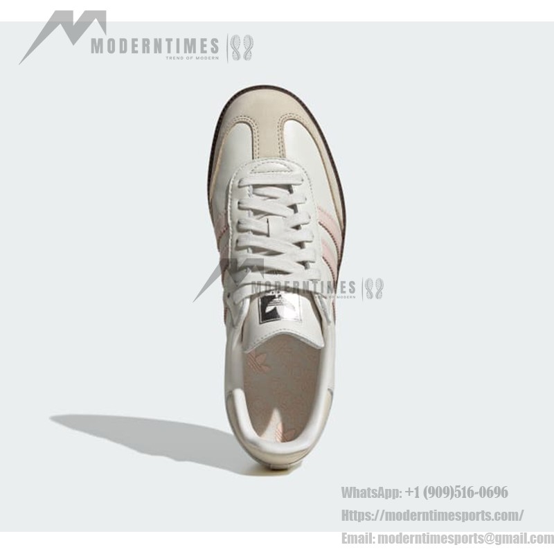Adidas Samba OG IH2751 - Classic White Sneakers with Pink Stripes Adidas Samba OG IH2751 White Retro Sneakers with Soft Pink Stripes