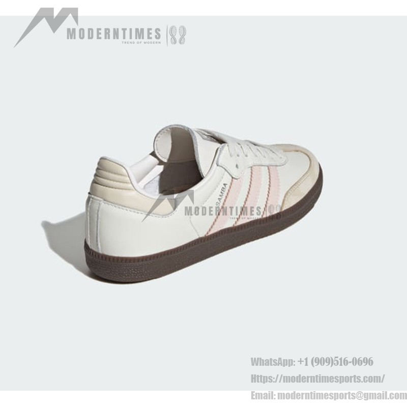 Adidas Samba OG IH2751 - Classic White Sneakers with Pink Stripes Adidas Samba OG IH2751 White Retro Sneakers with Soft Pink Stripes