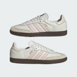 Adidas Samba OG IH2751 - Classic White Sneakers with Pink Stripes Adidas Samba OG IH2751 White Retro Sneakers with Soft Pink Stripes