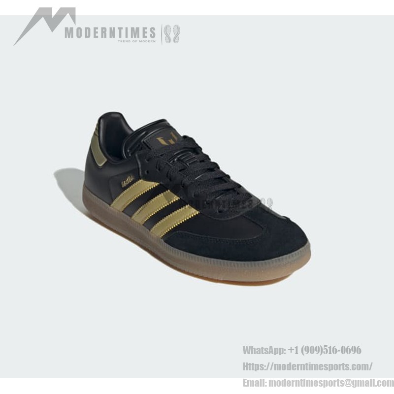 Adidas Samba OG IH8159 - Black & Gold Messi-Inspired Sneakers Adidas Samba OG IH8159 black and gold sneakers with gum sole, Messi-inspired