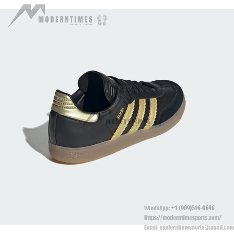 Adidas Samba OG IH8159 - Black & Gold Messi-Inspired Sneakers Adidas Samba OG IH8159 black and gold sneakers with gum sole, Messi-inspired
