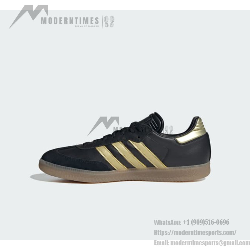 Adidas Samba OG IH8159 - Black & Gold Messi-Inspired Sneakers Adidas Samba OG IH8159 black and gold sneakers with gum sole, Messi-inspired