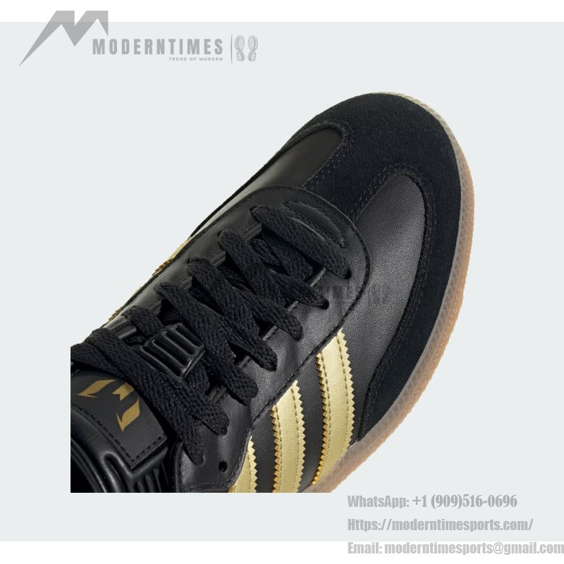 Adidas Samba OG IH8159 - Black & Gold Messi-Inspired Sneakers Adidas Samba OG IH8159 black and gold sneakers with gum sole, Messi-inspired