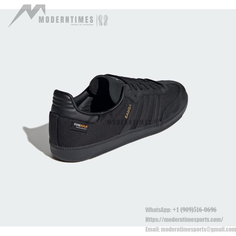 Adidas Samba OG JI4647 - Elegance in Every Step Adidas Samba OG JI4647 black suede sneakers with gold detailing