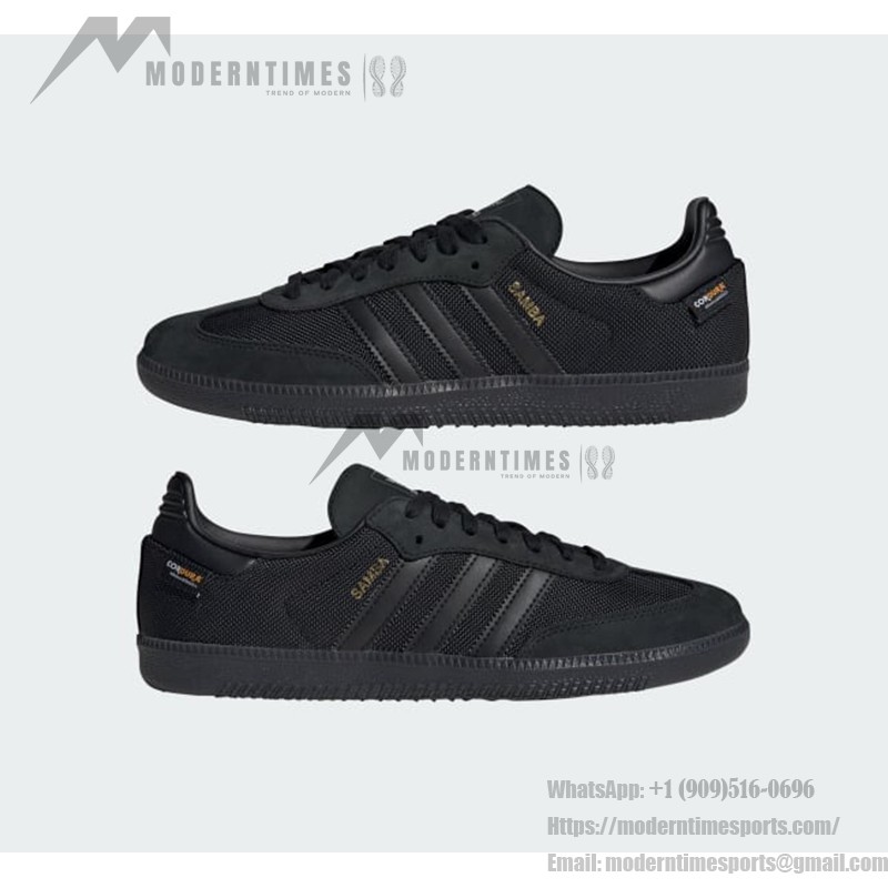 Adidas Samba OG JI4647 - Elegance in Every Step Adidas Samba OG JI4647 black suede sneakers with gold detailing