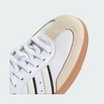 Adidas Samba OG IH5585 - Kids' Classic Sneakers in White and Black Adidas Samba OG IH5585 kids' white leather sneakers with black stripes and gum sole