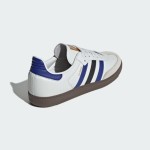 Adidas Samba OG ID1381 - クラシックなストリートウェアスニーカー Adidas Samba OG ID1381 - 青と黒のストライプが入った白レザースニーカー