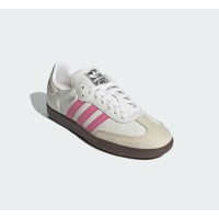 アディダス サンバ OG シューズ IG1962 - レトロストリートスタイルに最適なホワイト＆ピンクストライプスニーカー