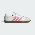 Adidas Samba OG IG1962 - White Sneakers with Pink Stripes for Retro Style Adidas Samba OG Shoes IG1962 - White Leather Sneakers with Pink Stripes