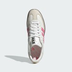 Adidas Samba OG IG1962 - White Sneakers with Pink Stripes for Retro Style Adidas Samba OG Shoes IG1962 - White Leather Sneakers with Pink Stripes