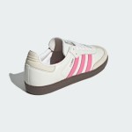 Adidas Samba OG IG1962 - White Sneakers with Pink Stripes for Retro Style Adidas Samba OG Shoes IG1962 - White Leather Sneakers with Pink Stripes