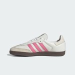 Adidas Samba OG IG1962 - White Sneakers with Pink Stripes for Retro Style Adidas Samba OG Shoes IG1962 - White Leather Sneakers with Pink Stripes