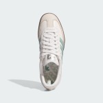 Adidas Samba OG IH2752 - White Sneakers with Mint Green Stripes Adidas Samba OG IH2752 white leather sneakers with mint green stripes and gum sole