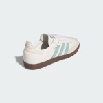 Adidas Samba OG IH2752 - White Sneakers with Mint Green Stripes Adidas Samba OG IH2752 white leather sneakers with mint green stripes and gum sole