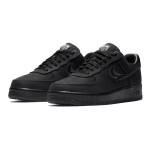 Stüssy x Nike Air Force 1 Low 'Black' - ミニマルなキャンバス コラボスニーカー Stüssy x Nike Air Force 1 Low 'Black' CZ9084-001 - オールブラック キャンバス ストリートウェアスニーカー