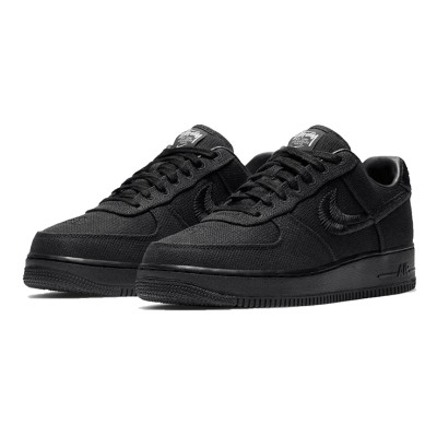 Stüssy x Nike Air Force 1 Low 'Black' CZ9084-001 - オールブラック キャンバス コラボスニーカー