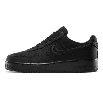 Stüssy x Nike Air Force 1 Low 'Black' CZ9084-001 - オールブラック キャンバス コラボスニーカー