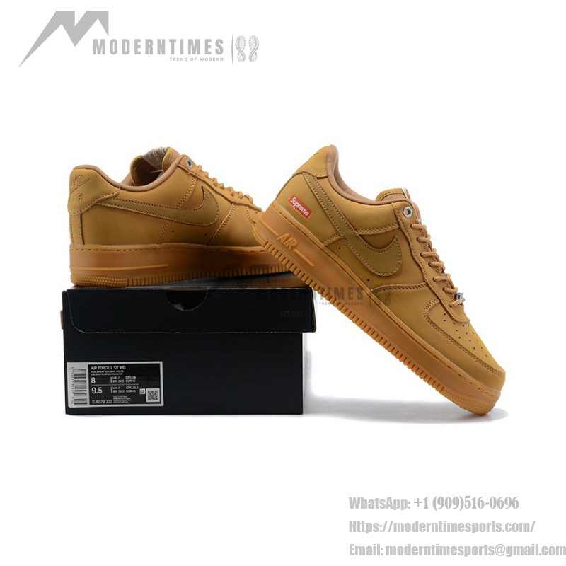 Supreme x Nike Air Force 1 Low DN1555-200 - スタイリッシュなフラックスヌバックスニーカー Supreme x Nike Air Force 1 Low DN1555-200 - 赤いSupremeロゴが特徴のフラックスヌバックスニーカー