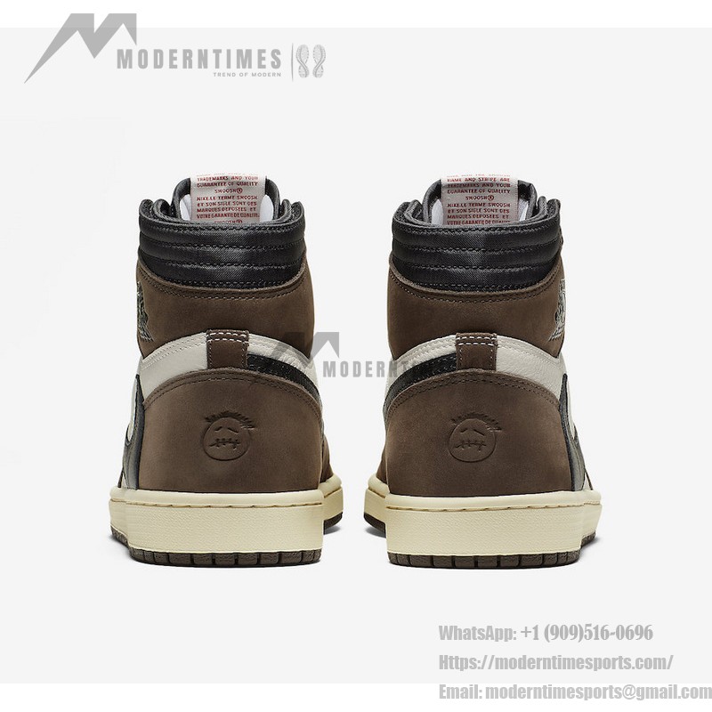 Travis Scott x Air Jordan 1 High OG NRG CD4487-100 Limited Edition Travis Scott x Air Jordan 1 High OG NRG CD4487-100 Reverse Swoosh Brown Limited Edition Sneaker