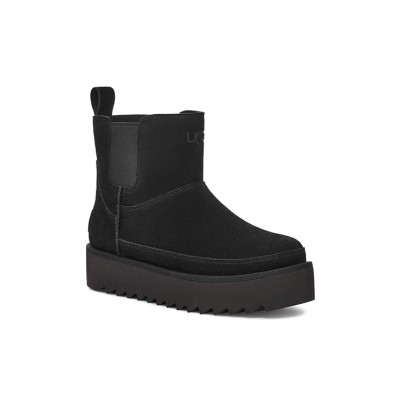 UGG チェルシー プラットフォーム ミニ ブラック 1158051: 大胆なプラットフォームソールを備えたスタイリッシュなスエードブーツ