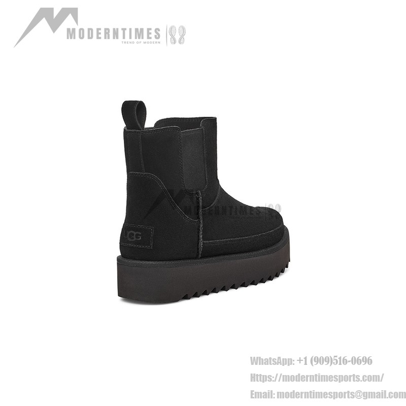 UGG Chelsea Platform Mini Black 1158051 - Stylish Suede Platform Boots UGG Chelsea Platform Mini Black 1158051 - Sleek Suede Boots with Bold Platform Sole