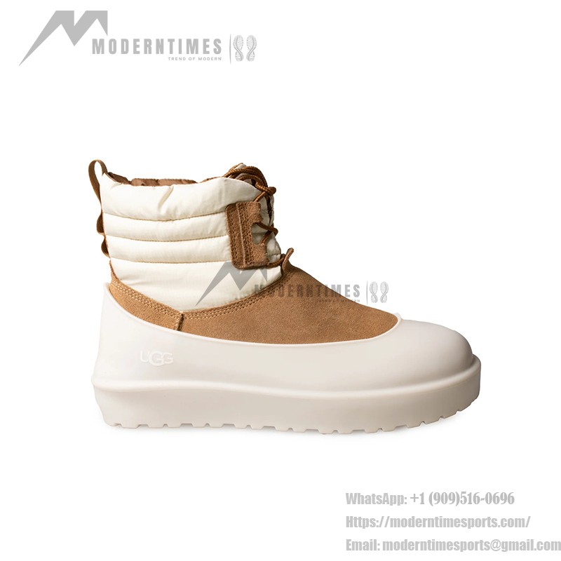UGG Classic Mini Lace-Up Weather Boot Chestnut/Whitecap 1120849 - Stay Comfortable in All Weather UGG Classic Mini Lace-Up Weather Boot Chestnut/Whitecap 1120849 - Waterproof Sheepskin Boots for Cold Weather