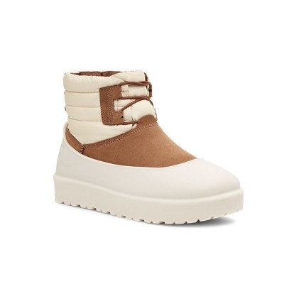 UGG クラシック ミニ レースアップ ウェザーブーツ チェスナット/ホワイトキャップ 1120849 - 防水シープスキンブーツ オールウェザー対応