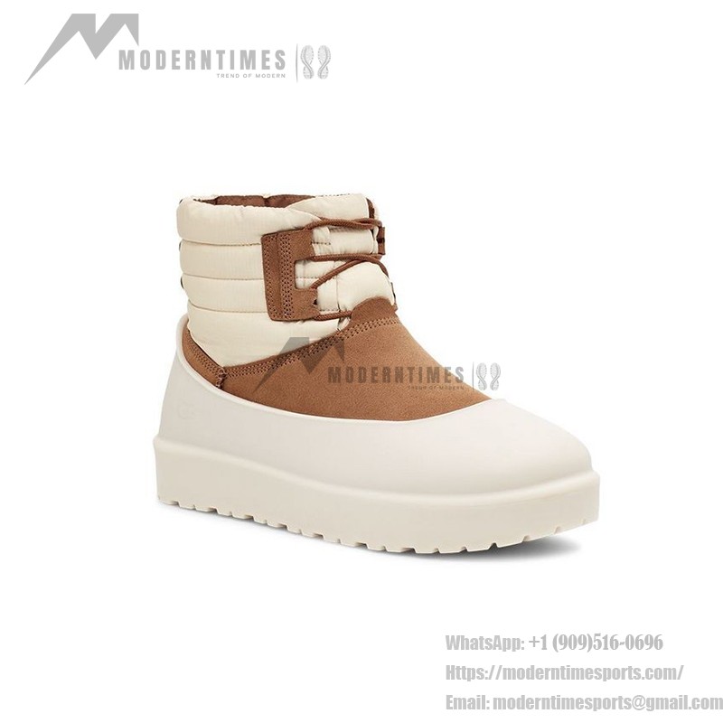 UGG Classic Mini Lace-Up Weather Boot Chestnut/Whitecap 1120849 - Stay Comfortable in All Weather UGG Classic Mini Lace-Up Weather Boot Chestnut/Whitecap 1120849 - Waterproof Sheepskin Boots for Cold Weather