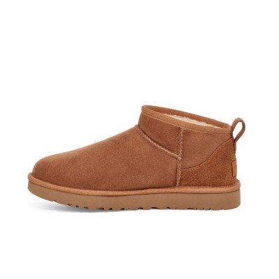 UGG クラシック ウルトラ ミニ チェスナット 1116109 - 日常の快適さのためのふわふわシープスキンブーツ