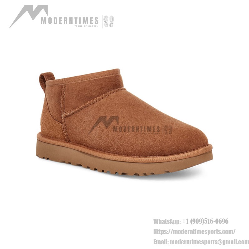 UGG クラシック ウルトラ ミニ チェスナット 1116109 ブーツ - シープスキンとウールの裏地 UGG クラシック ウルトラ ミニ チェスナット 1116109 ブーツ - シープスキンとウールの裏地