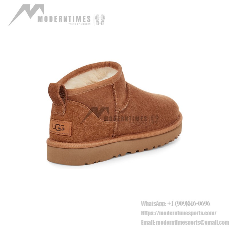 UGG クラシック ウルトラ ミニ チェスナット 1116109 ブーツ - シープスキンとウールの裏地 UGG クラシック ウルトラ ミニ チェスナット 1116109 ブーツ - シープスキンとウールの裏地
