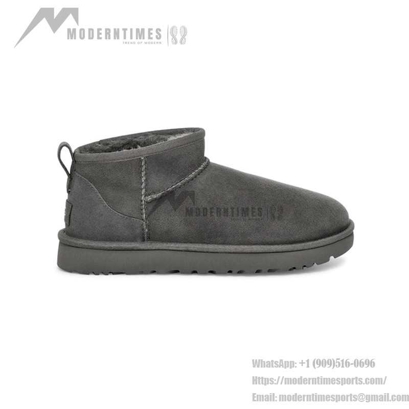 UGG クラシック ウルトラ ミニ グレー - カジュアルな使用に最適なふわふわシープスキンブーツ UGG クラシック ウルトラ ミニ グレー 1116109 ブーツ - シープスキンとウールの裏地