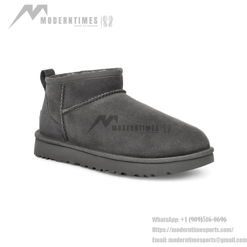 UGG クラシック ウルトラ ミニ グレー - カジュアルな使用に最適なふわふわシープスキンブーツ UGG クラシック ウルトラ ミニ グレー 1116109 ブーツ - シープスキンとウールの裏地