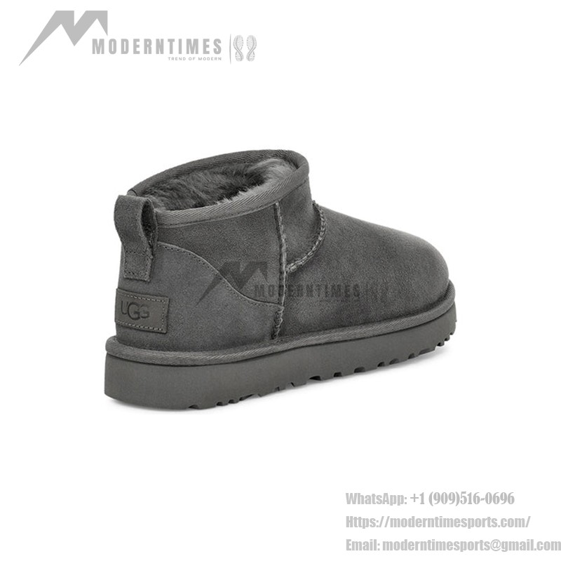 UGG クラシック ウルトラ ミニ グレー - カジュアルな使用に最適なふわふわシープスキンブーツ UGG クラシック ウルトラ ミニ グレー 1116109 ブーツ - シープスキンとウールの裏地