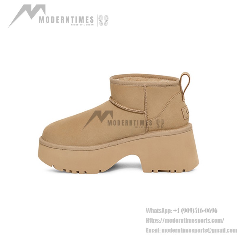 UGG クラシック ウルトラ ミニ ニューハイツ 1158311 - プラットフォームソール付きトレンディシープスキンブーツ UGG クラシック ウルトラ ミニ ニューハイツ 1158311 - プラットフォームソール付きシープスキンの快適さ