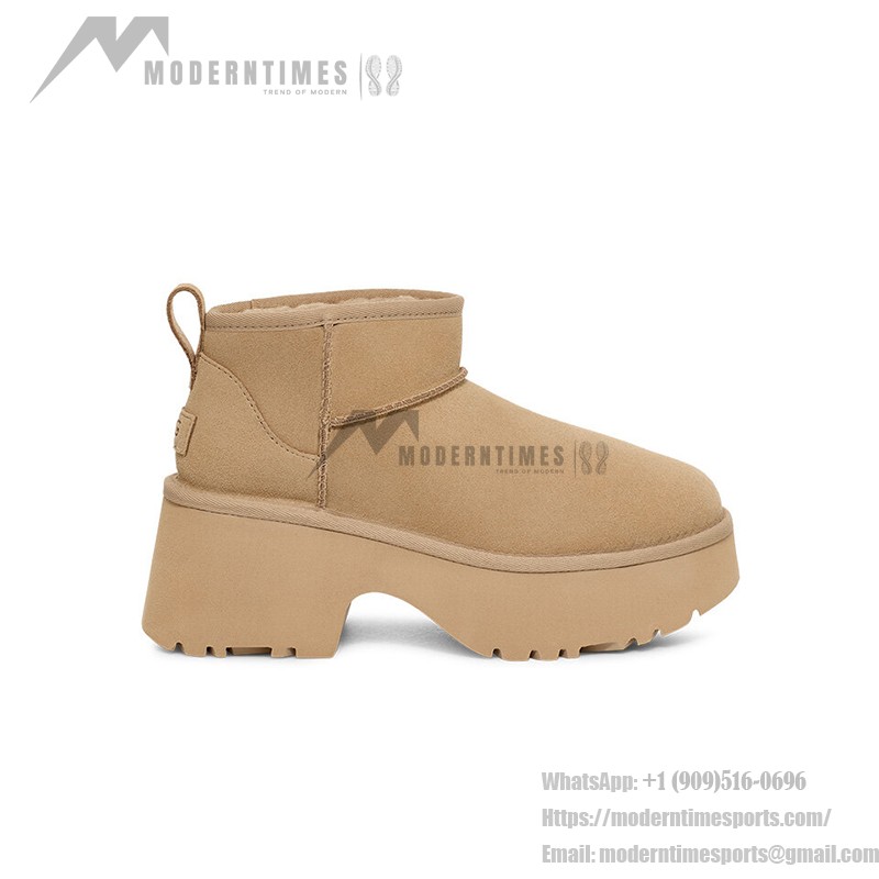 UGG クラシック ウルトラ ミニ ニューハイツ 1158311 - プラットフォームソール付きトレンディシープスキンブーツ UGG クラシック ウルトラ ミニ ニューハイツ 1158311 - プラットフォームソール付きシープスキンの快適さ