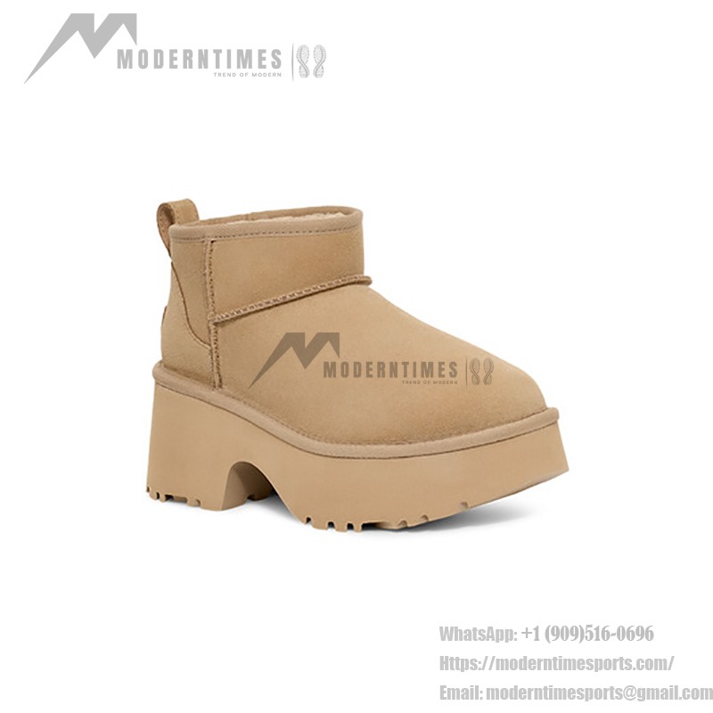 UGG クラシック ウルトラ ミニ ニューハイツ 1158311 - プラットフォームソール付きトレンディシープスキンブーツ UGG クラシック ウルトラ ミニ ニューハイツ 1158311 - プラットフォームソール付きシープスキンの快適さ