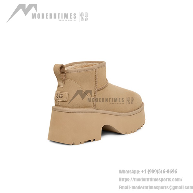 UGG クラシック ウルトラ ミニ ニューハイツ 1158311 - プラットフォームソール付きトレンディシープスキンブーツ UGG クラシック ウルトラ ミニ ニューハイツ 1158311 - プラットフォームソール付きシープスキンの快適さ