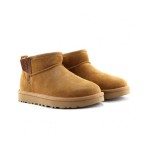 UGG Women's Classic Ultra Mini Zip Boot Chestnut/Orange Soda 1143984 UGG Women's Classic Ultra Mini Zip Boot Chestnut/Orange Soda - Sheepskin-Lined Suede Boots