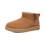 UGG Women's Classic Ultra Mini Zip Boot Chestnut/Orange Soda 1143984 UGG Women's Classic Ultra Mini Zip Boot Chestnut/Orange Soda - Sheepskin-Lined Suede Boots